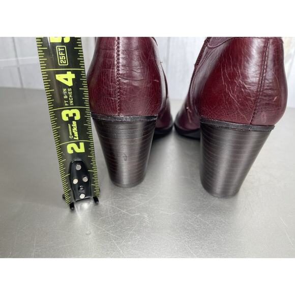 Sofft Med Burgundy and Buckle Leather Ankle Block Boot Heel Women's Size 7.5 - Picture 6 of 6